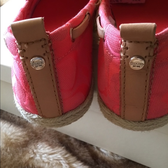 COACH CANVAS AND LEATHER MELON ESPADRILLES - Picture 2 of 7